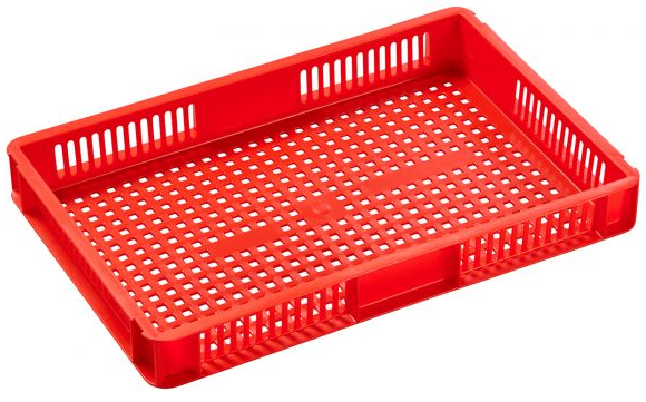 UK Suppliers Of 600x400x250 Bale Arm Crate - Red For Supermarkets