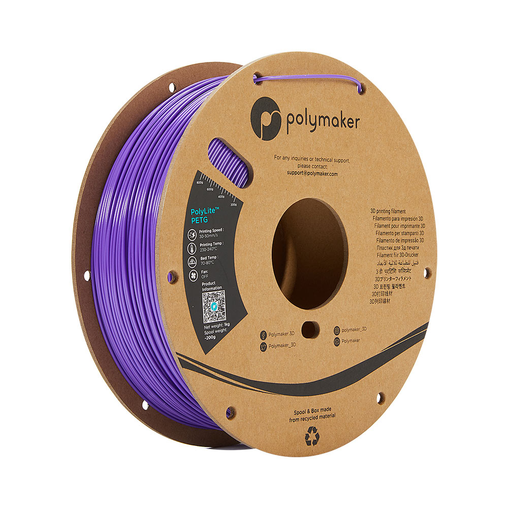 PolyMaker PolyLite PETG 1.75mm Purple 3D Printing filament 1Kg