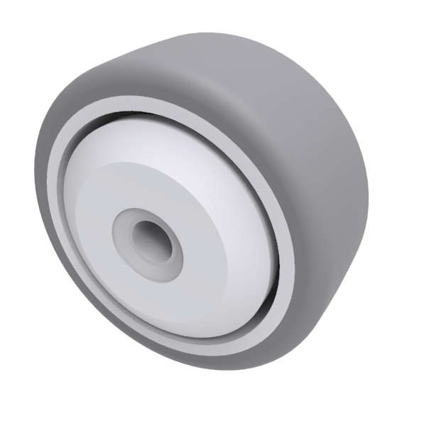 Grey Rubber 75mm Ball Bearing Wheel 70kg Load