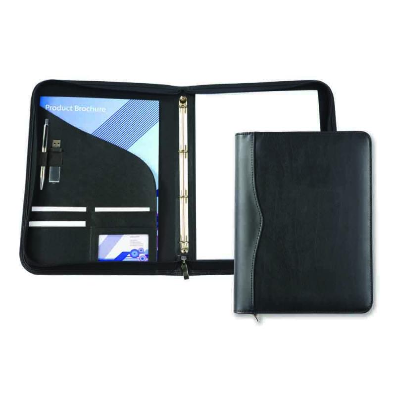 Black Houghton A4 Zipped Ring Binder