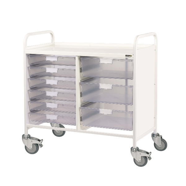 Vista 100 Trolley 6 Shallow and 3 Deep Trays - Clear