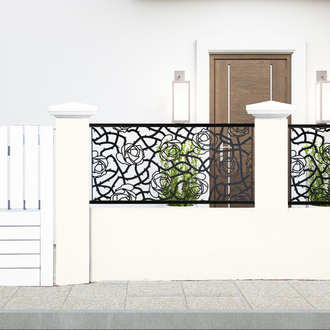 Black Entangled Garden Screens for Piers 