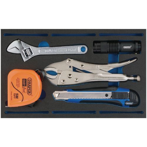 Draper 63543 5 Piece Tool Kit In 1/4 Drawer EVA Insert Tray