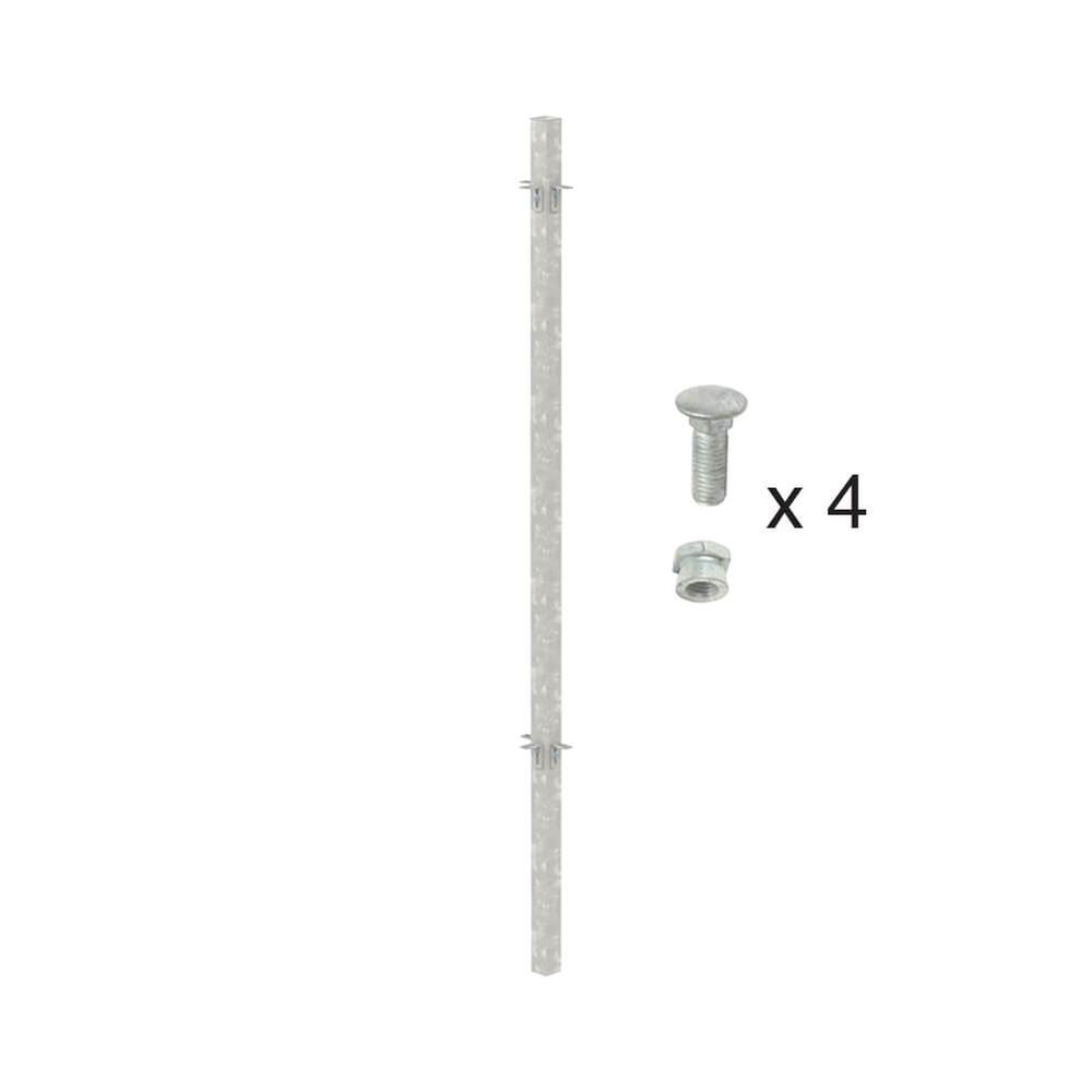 1200mm High Concrete In 3-Way Post -Includes Cleats & Fittings - Galvanised