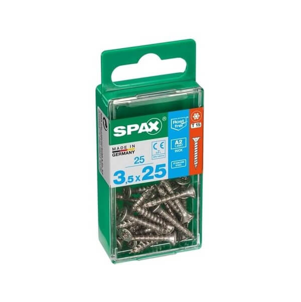 SPAX S-Steel T-STR F-CSK Screws 3.5x25mm (25)