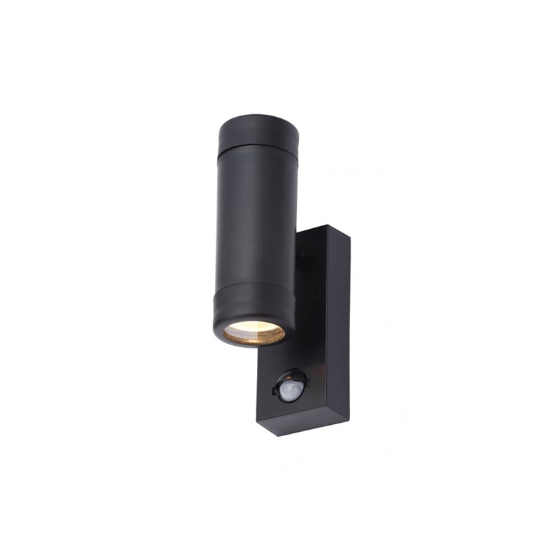 Forum Neso Up/Down Wall Light with PIR Black