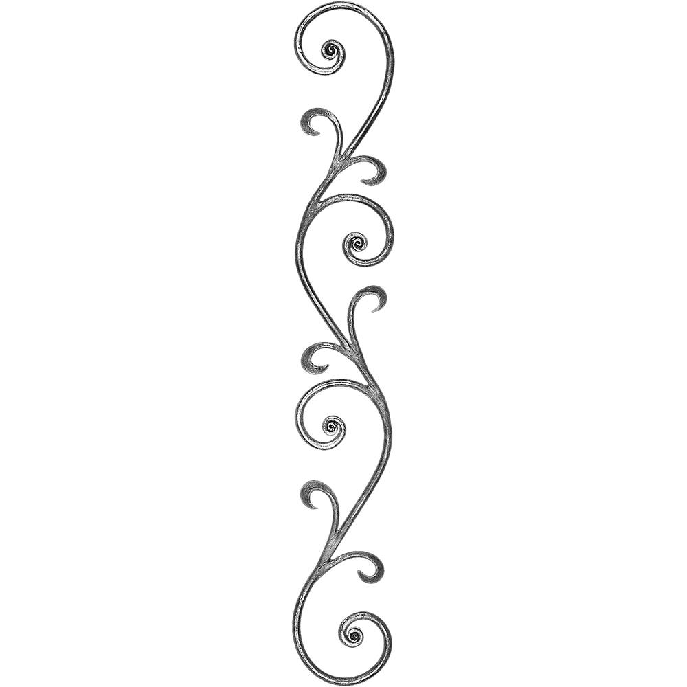 Decorative Scroll - H 900 x W 130mmSmooth - 12mm Round Bar