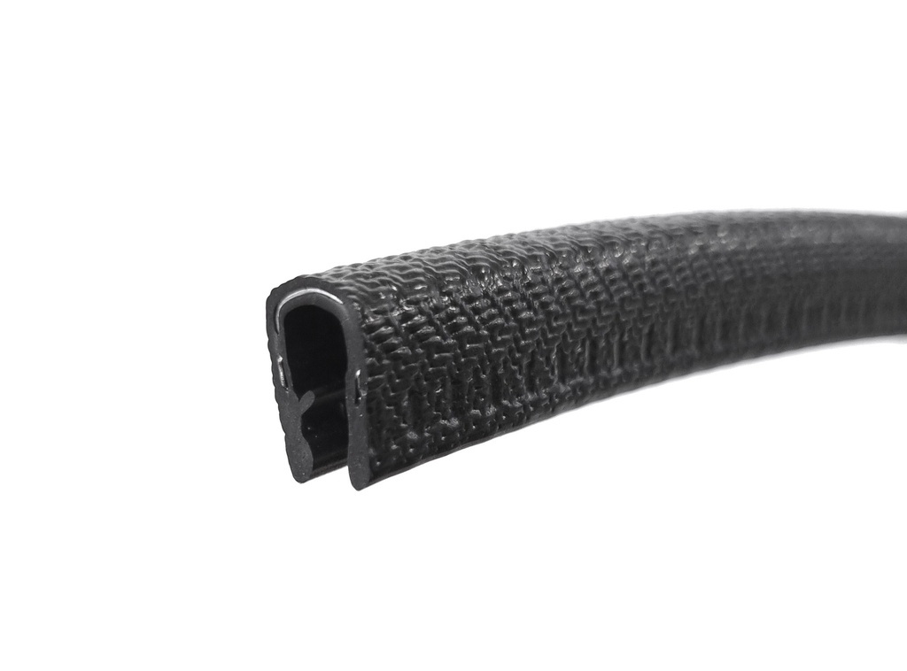 Black Self Grip Rubber Edge Trim - To Fit 3mm to 5mm Panel Thickness
