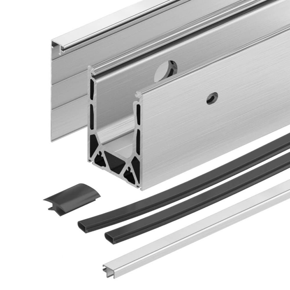 3m Tilt Loc Side Fix ChannelFor 12 - 26.52mm Silver Matt Anodised