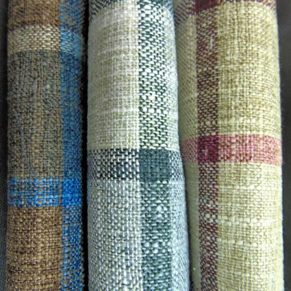 Check pattern cut fabric. 55&#34;(140cm) Grey,Brown/Blue Beige/Pink