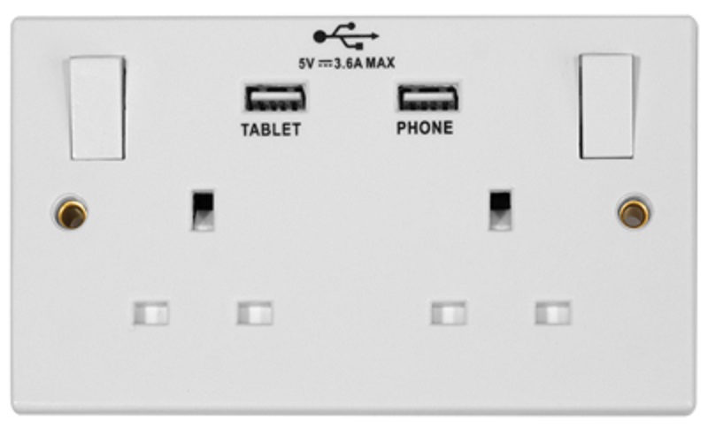 230V 13A Double Socket 2 USB Ports 3.6A
[E341USB3.6]
