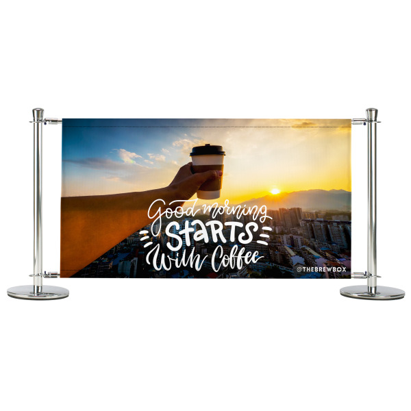 Good Morning! - Pre-Designed Coffee Shop Cafe Barrier Banner