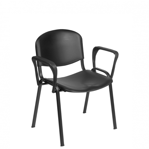 Venus Visitor Chair With Arms - Black