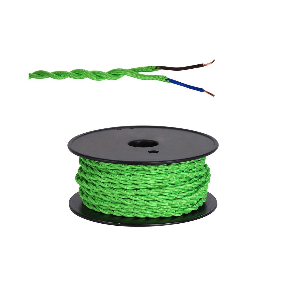 Luxuria Glorelle 25m Roll Light Green Braided Twisted 2 Core 0.75mm Cable