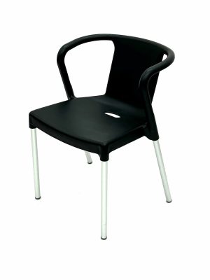Stylish Black Plastic Café Chairs in Stock for Summer