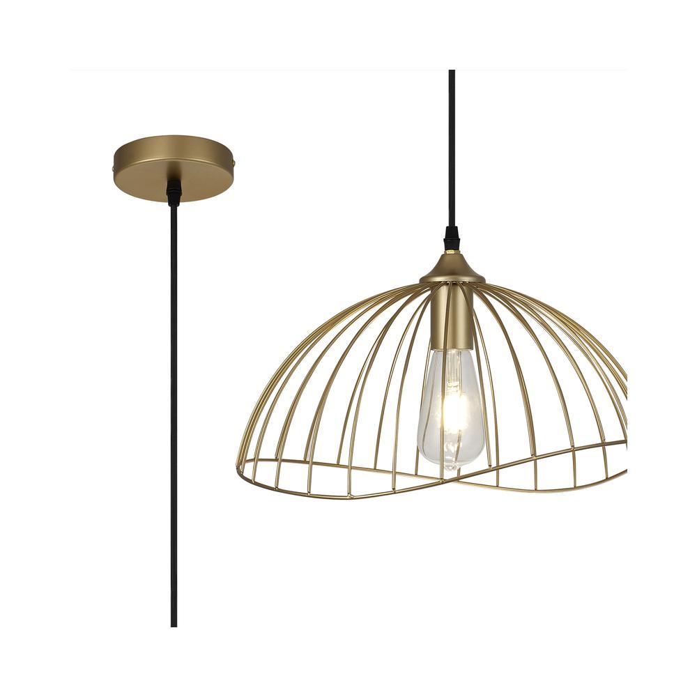 Luxuria Jugendstil 40cm Dome Pendant Light E27 Painted Gold