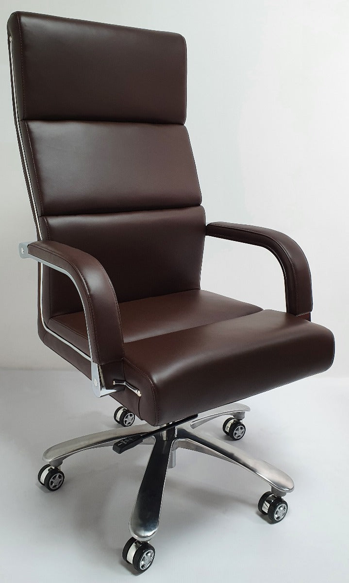 Providers Of Brown Leather Chrome Frame Deep Padded Executive Office Chair - HB1817-B North Yorkshire