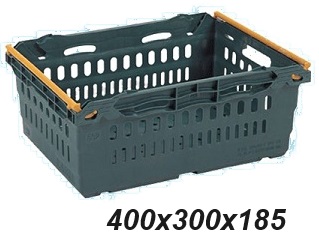 600x400x75mm Euro Box - Grey-Solid For Transportation