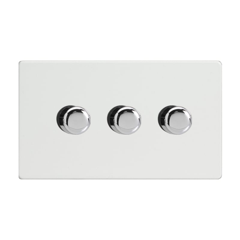 Varilight V-Pro 3 Gang LED Dimmer Switch Premium White