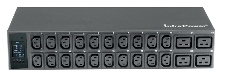 H20C13/4C19-32A-W/F_EN/3B-1 - Austin Hughes - InfraPower Monitored PDU, 2U Horizontal, 20x C13 / 4x C19 Skts, 32A, 3m cord with 60309 plug