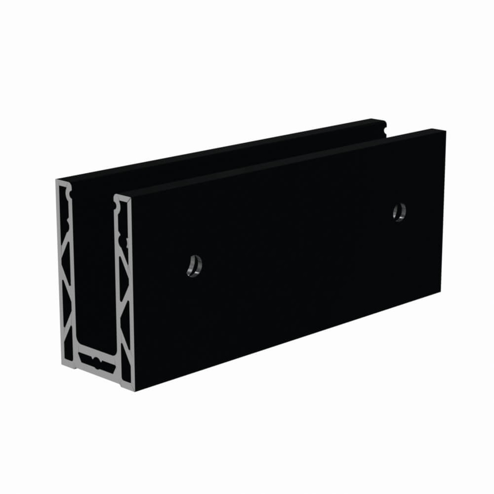 Adjustable Aluminium Channel - 2.5M Side For 15 to 21.5mm Glass (PPC Black)