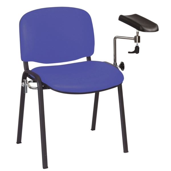 Phlebotomy Chair - Vinyl Anti-Bacterial Seats - Mid Blue