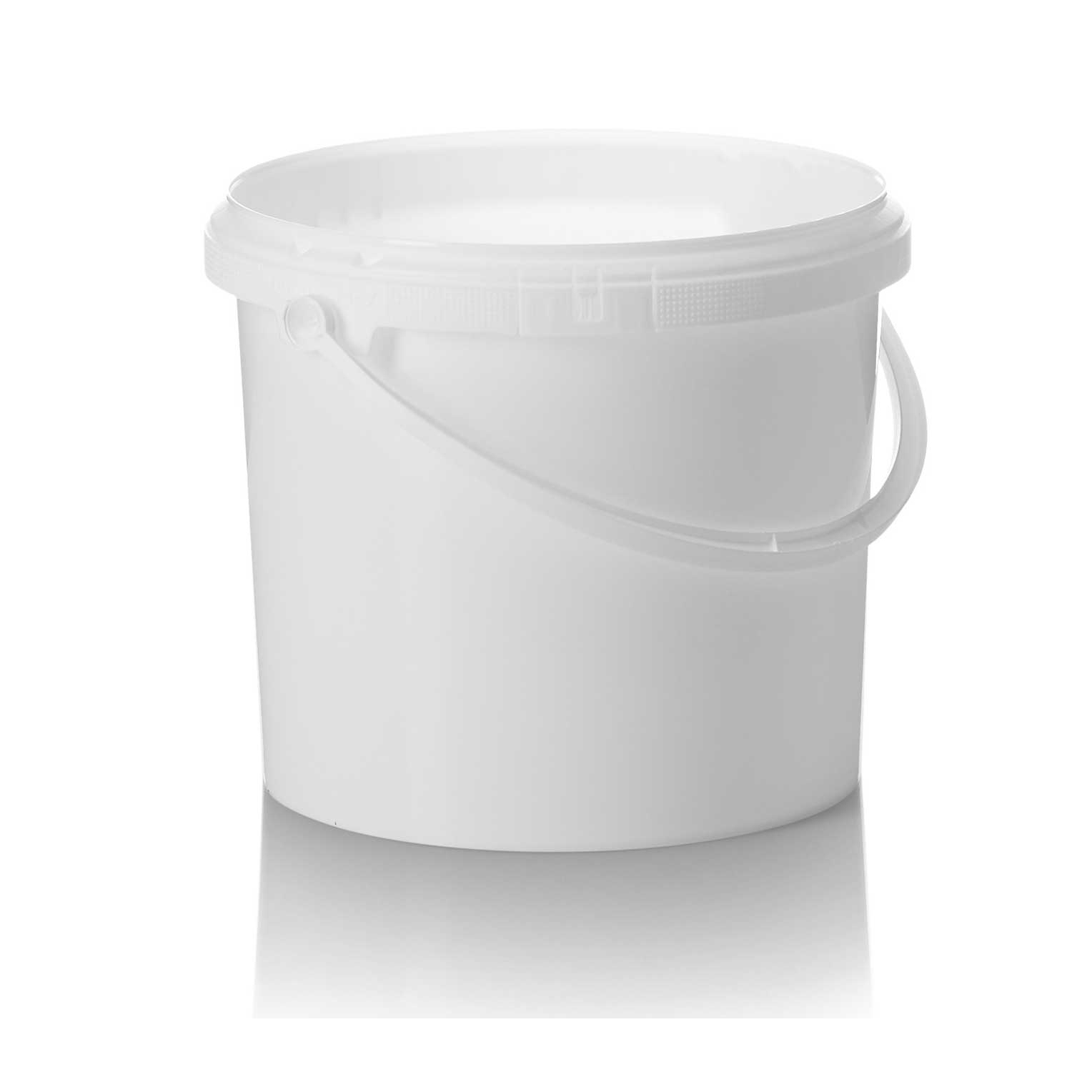 5ltr White PP Tamper Evident Pail with Plastic Handle