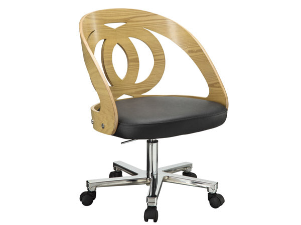 Wood Office Chair In Oak & Black PC606-O Near Me