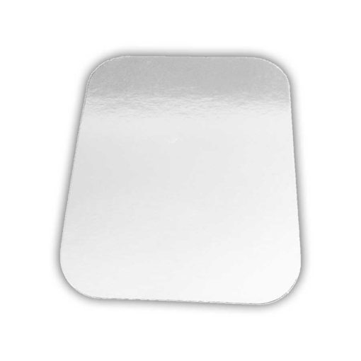 8'' x 5.5'' 2 Compartment White Foil Board Lid - 526'' cased 500 For Catering Hospitals