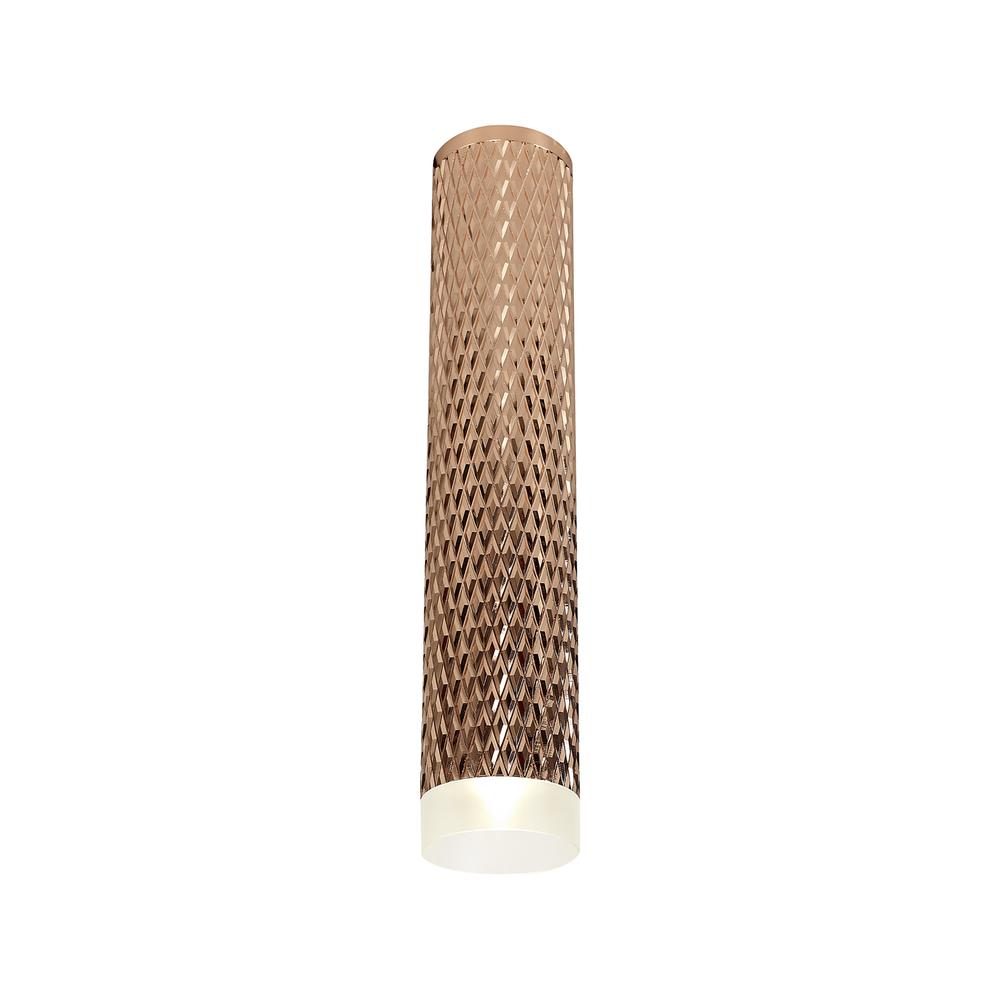 Luxuria Swirl 6cm 1 Light 30cm Surface Mounted Ceiling GU10 Rose Gold/Acrylic Ring