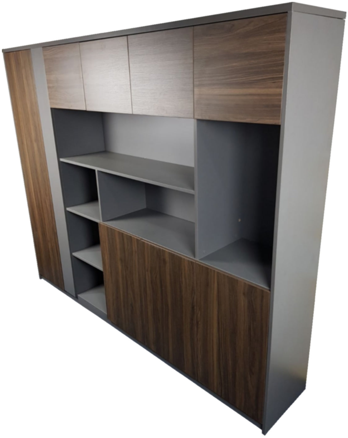 Quality Executive Office Bookcase Walnut with Grey - ZGCI2204 Huddersfield