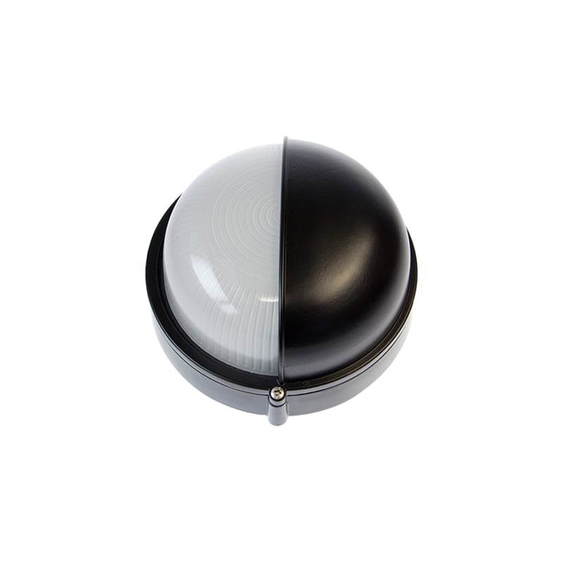 Ovia E27 Round Bulkhead With Eyelid Black