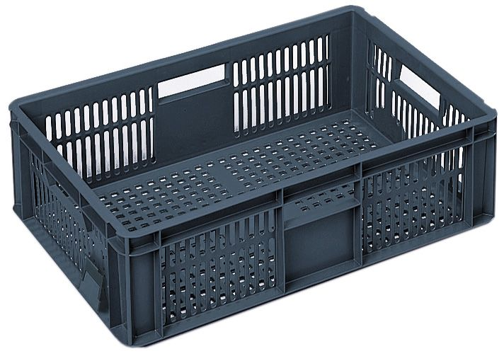 600x400x250 Bale Arm Crate Black 44Ltr - Packs of 7 For Supermarkets