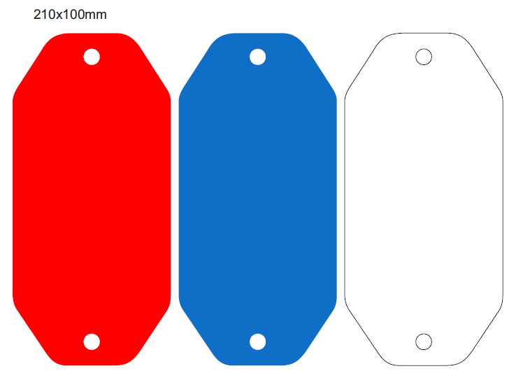 210x100mm Colour-coded Blank Write-On Tags, with fixing hole