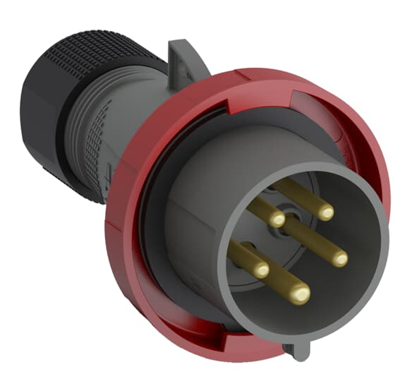 2CMA101089R1000 Easy & Safe Series&#44; IP67 Red Cable Mount 3P+N+E Industrial Power Plug&#44; Rated At 16A&#44;