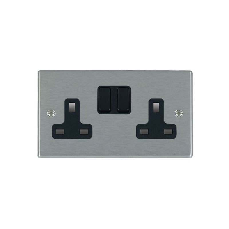 Hamilton Hartland 2 Gang 13A DP Switched Socket BL/BL