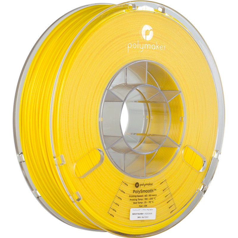 PolySmooth Yellow 2.85mm 750gms 3D Printing Filament