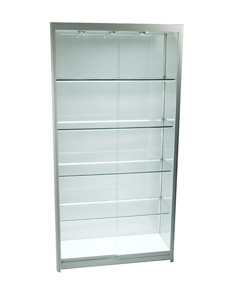 Glass Cabinet 800X400X1980mm 4 Shelves Led Strip Lighting Code 99414