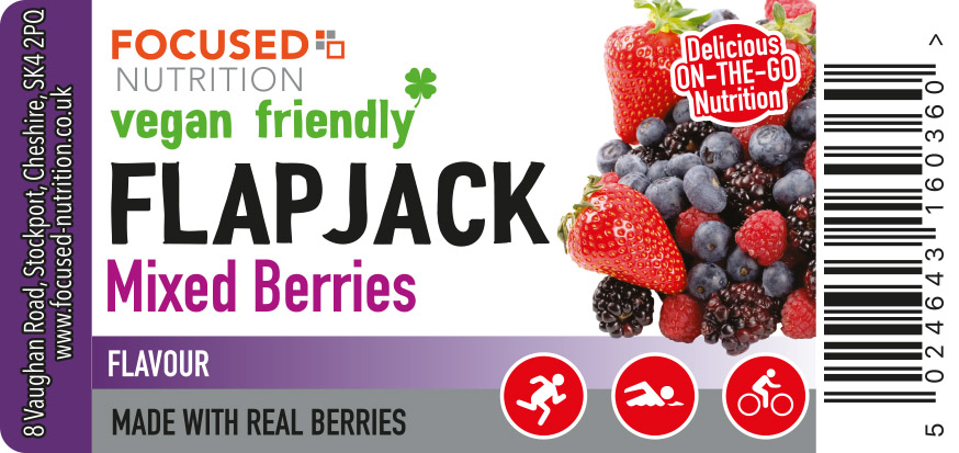 Highest Quality Vegan Friendly Mixed Berries Flapjack