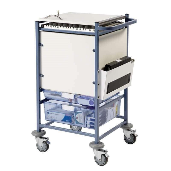 Medical Notes Trolley with Digital Lockable Lid - Small