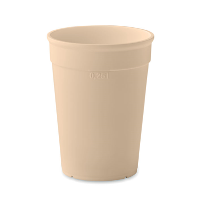 RECYCLED PP CUP CAPACITY 250ML in Brown.