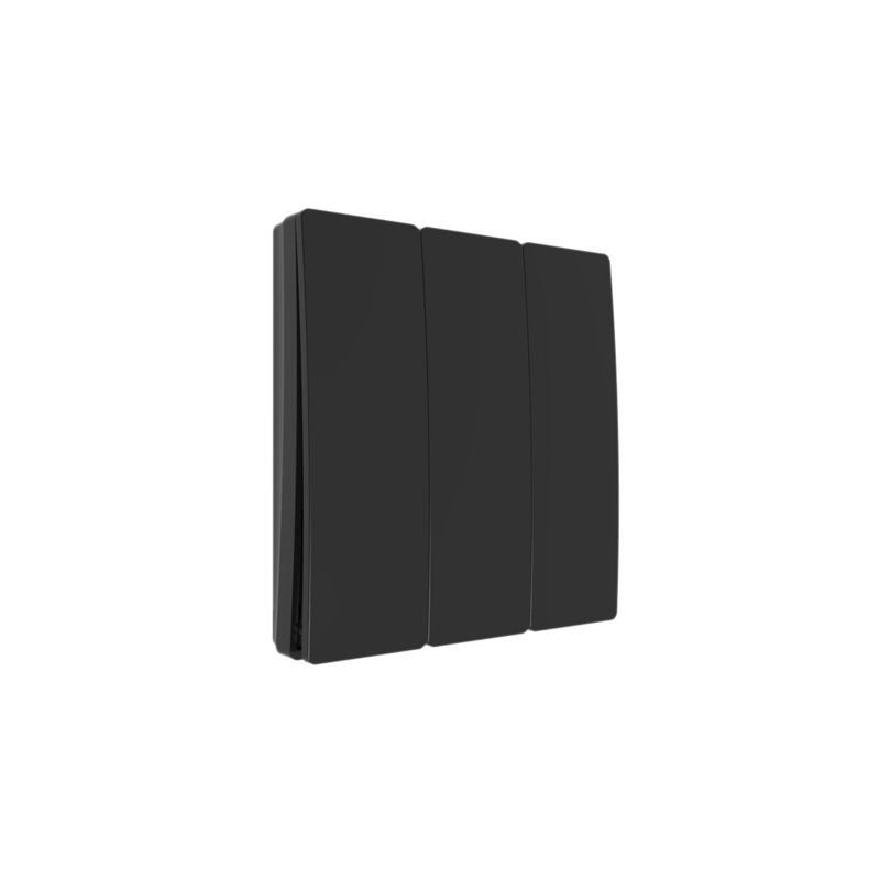 Forum Konect Kinetic Wall Switch 3 Gang Matt Black IP65