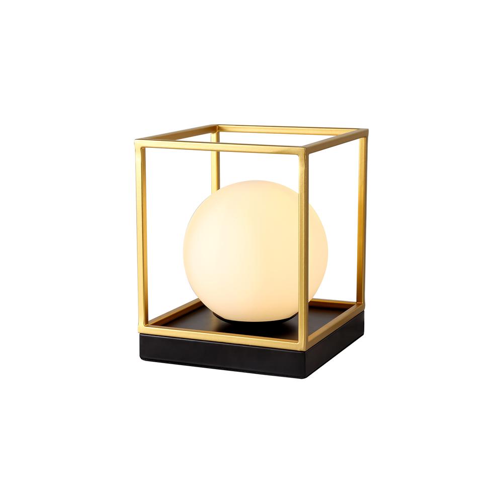 Luxuria Quasar Table Lamp 1 Light E14 Matt Black/Painted Gold