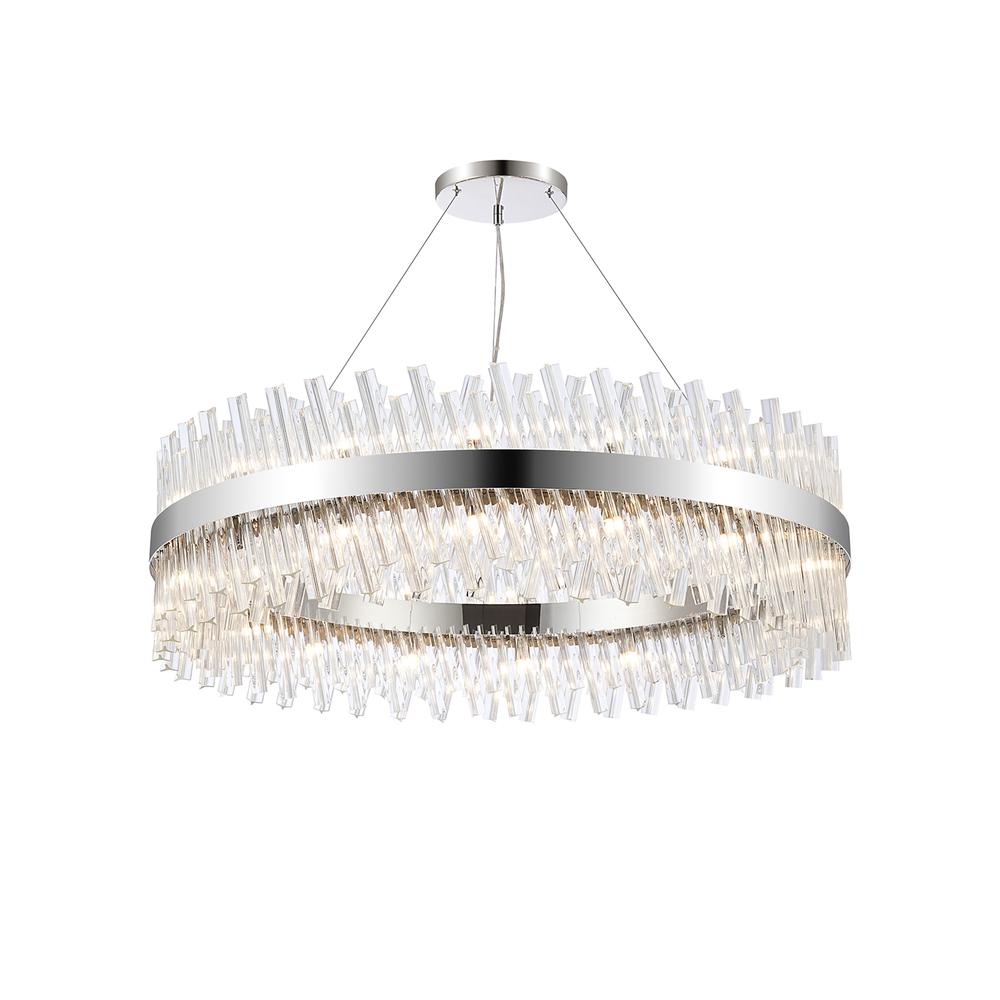 Luxuria Sylph 1m 32 Light G9 Pendant Round Polished Nickel / Clear