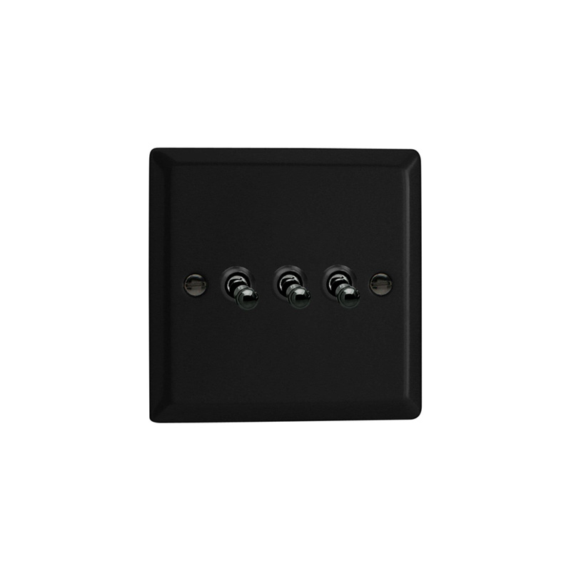 Varilight Urban 3G 10A Toggle Matt Black / Insert Iridium (Standard Plate)