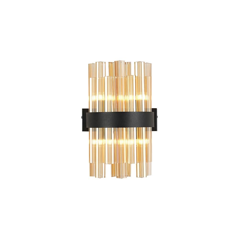 Luxuria Sylph 4 Light G9 Wall Light Satin Black / Amber