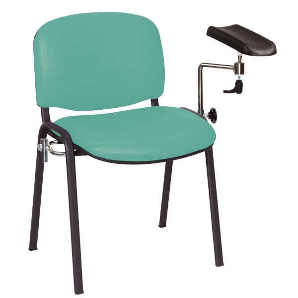 Phlebotomy Chair - Vinyl Anti-Bacterial Seats - Mint