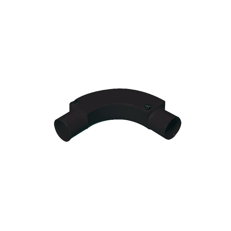 Falcon Trunking 25mm Inspection bend Black Pack of 20