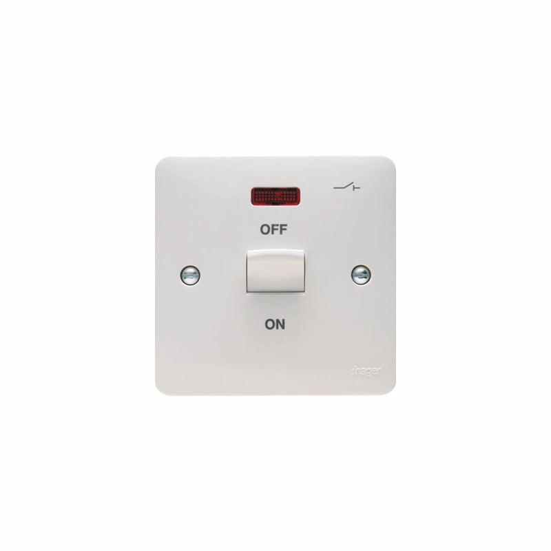 Hager Sollysta 50A DP Switch 1 Gang With LED Indicator