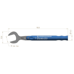 Rohde & Schwarz ZN-ZTW.19 Torque Wrench, 19 mm, .9 Nm Coupling, For 3.5/2.92/2.4/1.85 mm Connectors